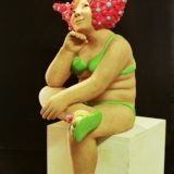 youn cho korean artist nice artworks pin-up painted terracotta sculpture