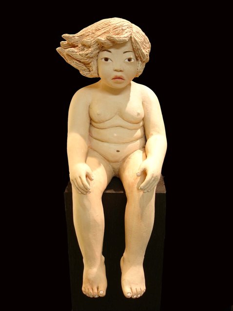 youn cho korean artist nice artworks unique piece painted terracotta sculpture